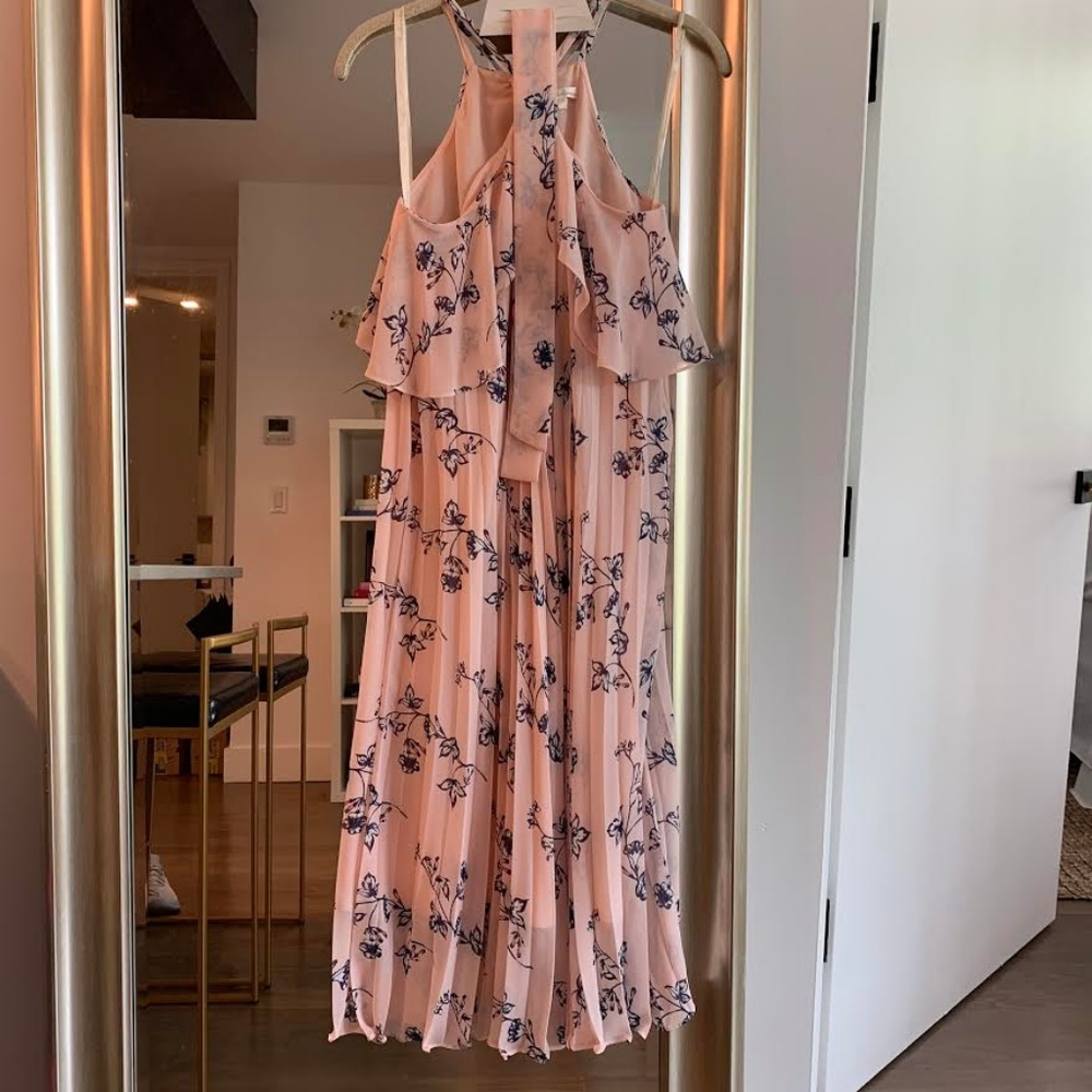 Shoshanna Avalon Pink Floral Midi Halter Dress - Picture 3 of 3